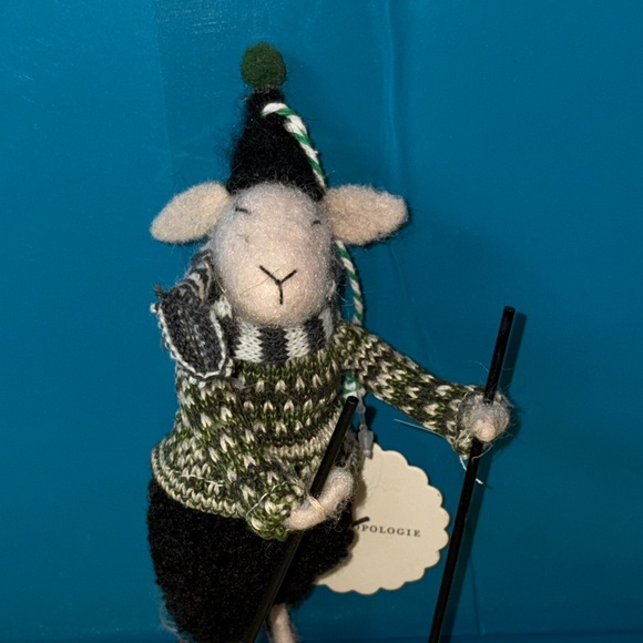 Anthropologie Skiing Sheep Felt Ornament - Picture 2 of 3